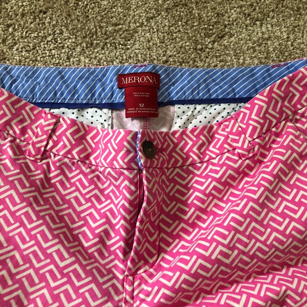 Pink Geometric Print Shorts - Picture 2 of 3